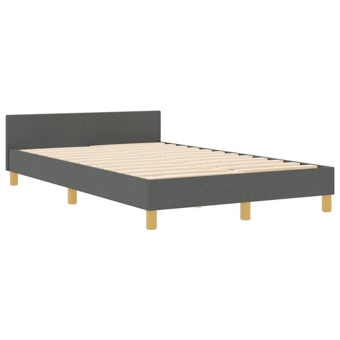 Cadre de lit en tissu gris foncé vidaXL 120x190 cm 3344789