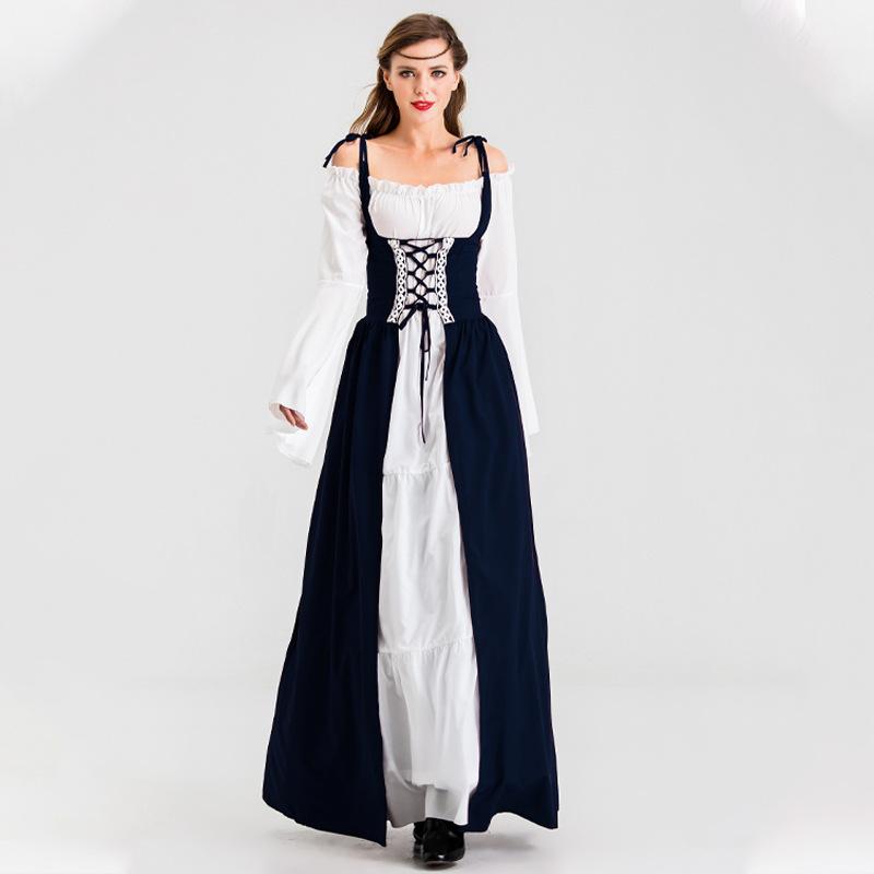 Women's Medieval Renaissance Dress Vintage Dress Strap Waist Court Dress Women's Clothing