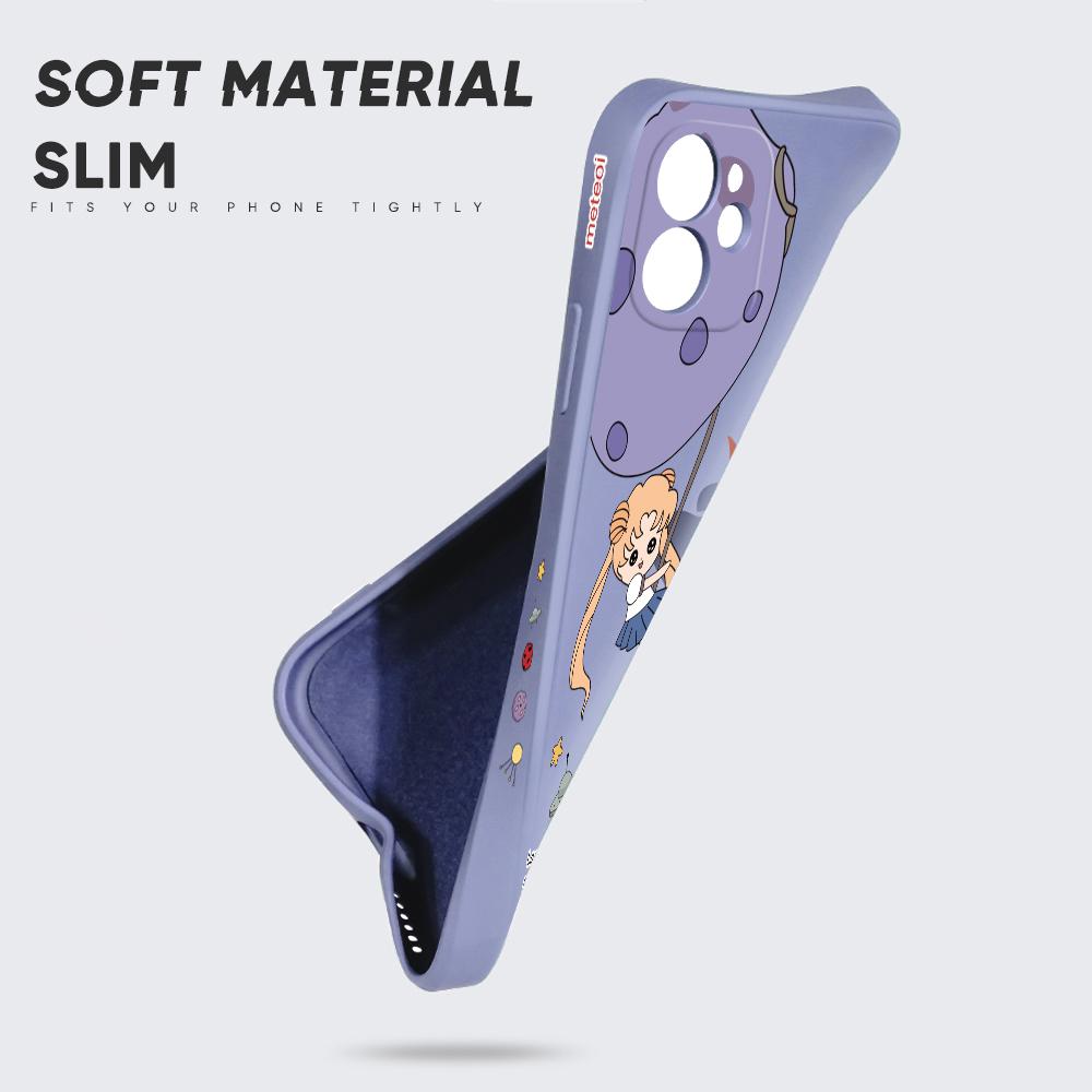 Lovely Cartoon Girl Phone Case for Redmi Xiaomi POCO Note 10 Pro 9 9A 9T 10C 8 7 11 Lite 5G X3 M3 Square Edge Creative Camera Soft TPU Cover
