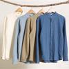 Ma Fan Buyi 2025 Chinese Style Men's Linen Shirt with Coconut Button and Stand Collar