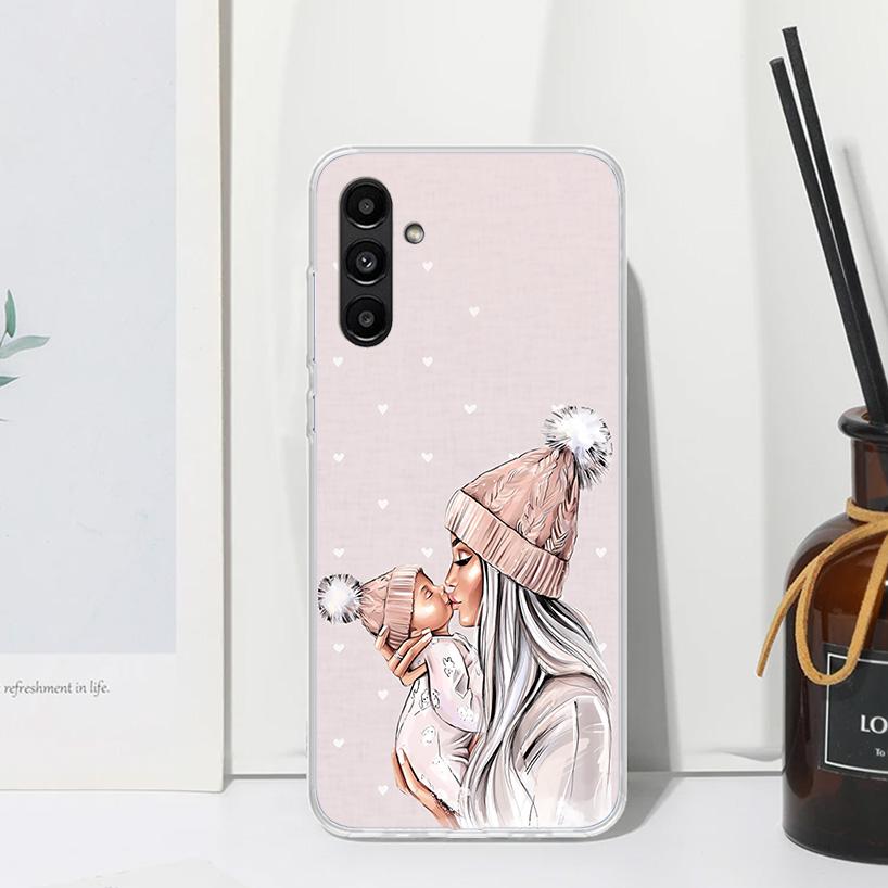 Mom Baby Girls Phone Case For Samsung Galaxy A17 A37 A57 A16 A26 A36 A56 A15 A25 A35 A55 A14 A24 A34 A54 A13 A23 A33 A53 A07 Gal