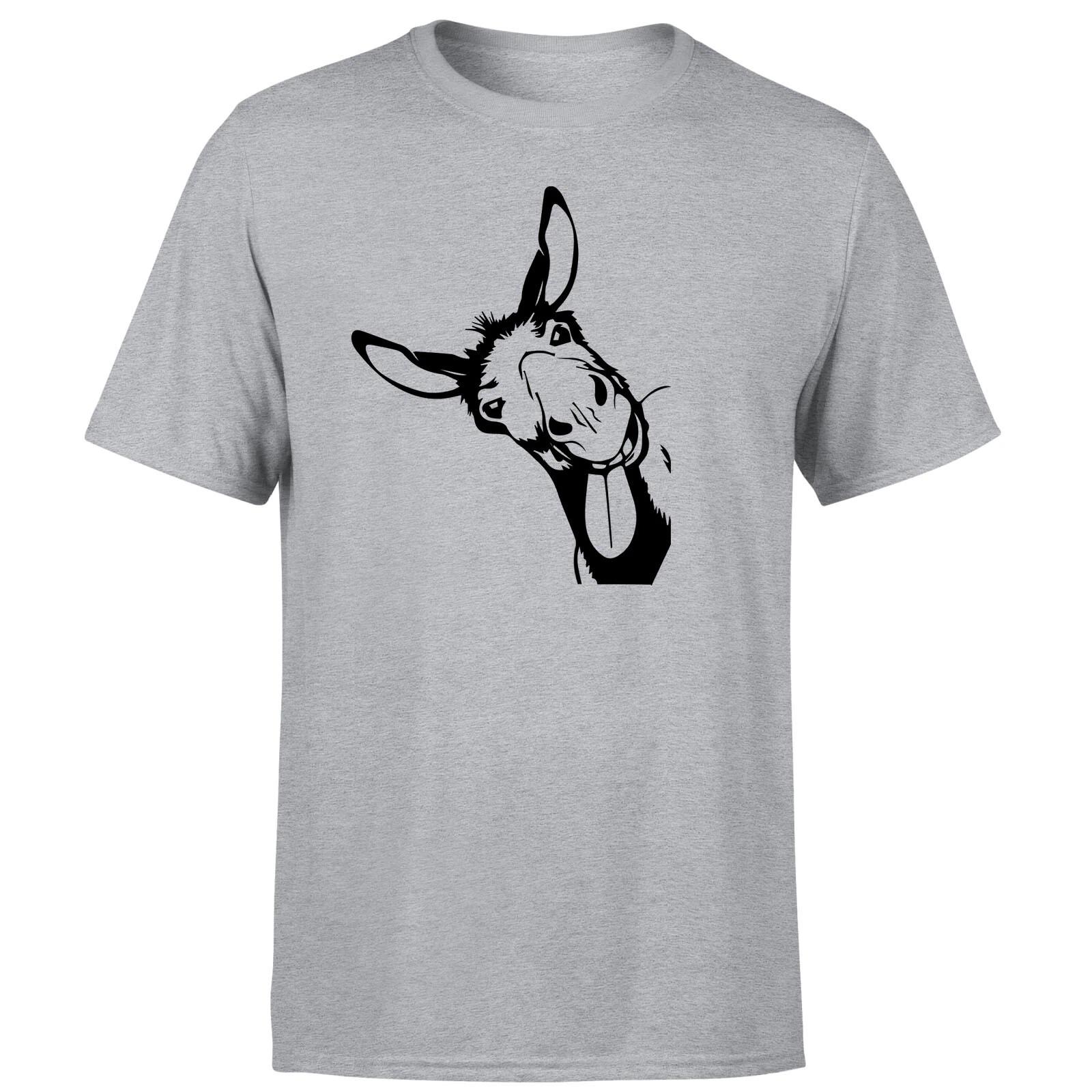 Смешная футболка с животными с фермы, унисекс, осел, выглядывающая голова, лицо, графическая футболка, топ S