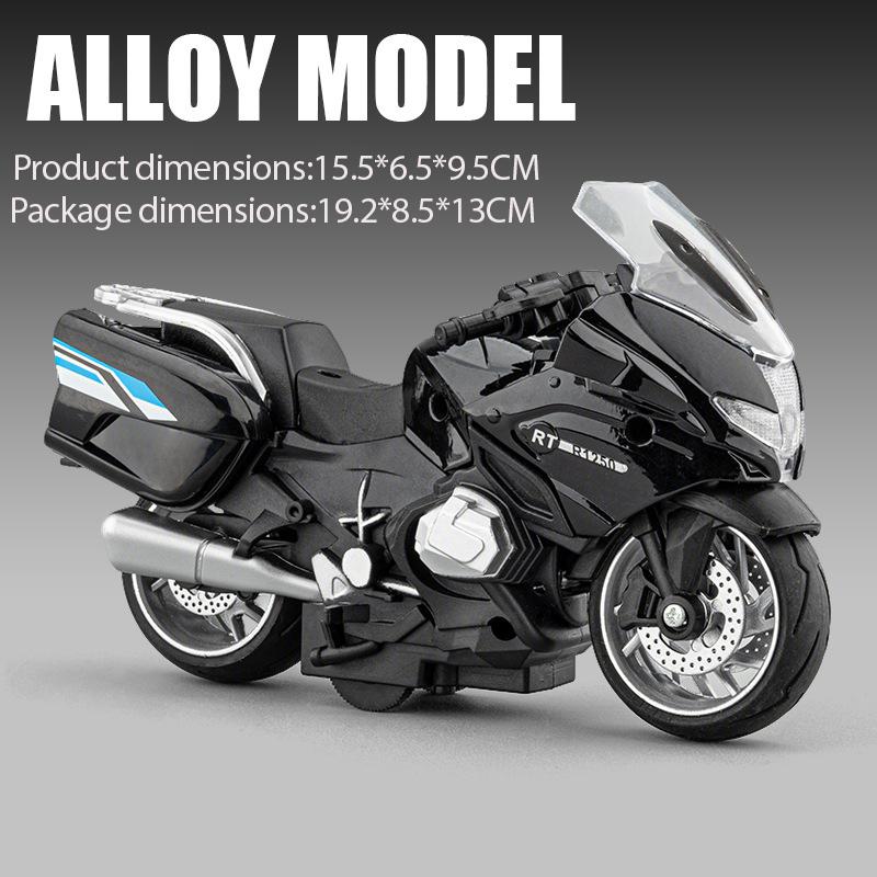 

1:14 Scale R1250RT-P R1250RT Model Motorcycle Toys Alloy Diecast Sound Light Shock Absorption Pull Back Popular Motorbike Models