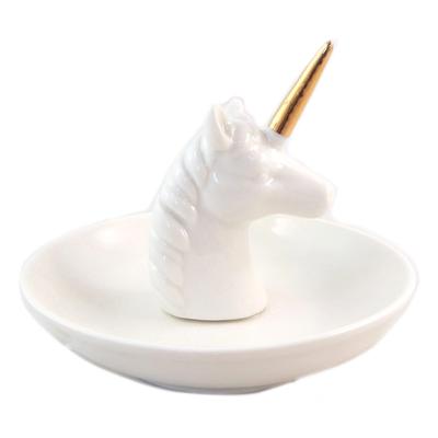 [P9516] – Ringhalter „Einhorn“ aus Elfenbeingold – 10 x 8 cm