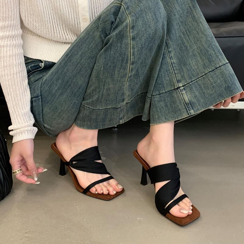 Beautiful high heels women's head sexy simple fashion versatile sandals temperament retro cool slippers