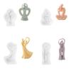 4 Piece Figure Form Set for Abstract Couple Projects, Candle Casting Forms for Gypsum Paraffin and Epoxy Home Craft Use and Display