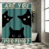 Black Cats Eye Pooping Shower Curtain Are You The One?