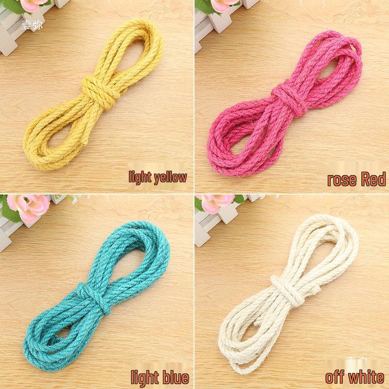 5mm Colored Sisal Rope for Cat Tree DIY, Handmade Hemp Rope for Ornaments, Tube Wrapping, and Flower Pot Decoration