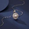 S925 Sterling Silver Round Pearl Necklace Women's Vintage Clavicle Chain Natural Freshwater Pearl Pendant