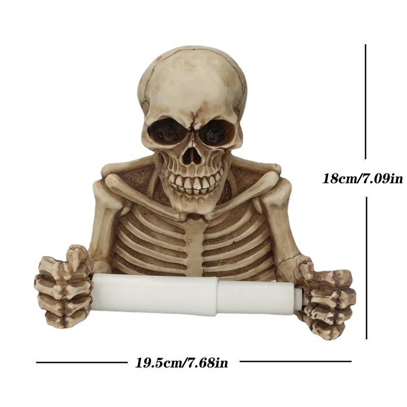 

Смола Череп Держатель для туалетной бумаги Настенный Держатель для хранения рулонов туалетной бумаги Полка Скелет Стеллаж Декор для ванной комнаты Хэллоуин