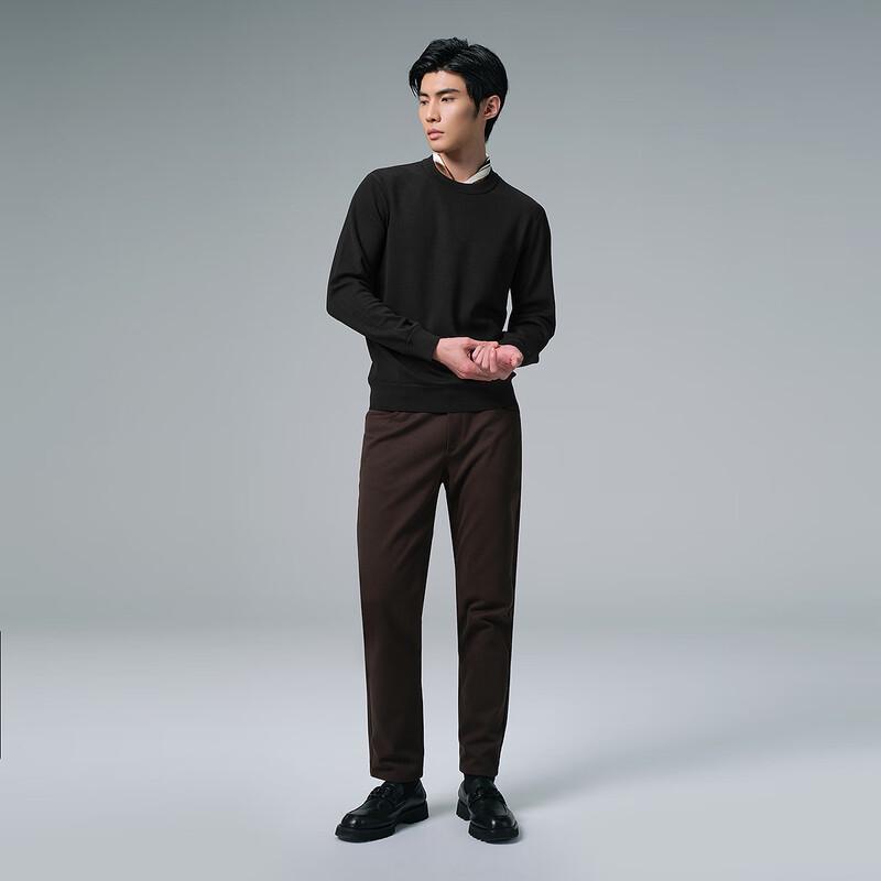 LILANZ Herren Jacquard Rundhals Plus Samt Wollpullover