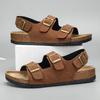 Authentic Leather Shoes Man Slippers Men's Dad Sandals Man Summer 2024 Mens Sandal Low Price Shoe Social Shoe Male Slipers Flat