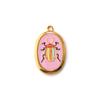 2PCs Creative 304 Stainless Steel Insect Charms For Jewelry Making 18K Gold Plated Oval Ladybug Necklace Pendant 28mm X 17.5mm