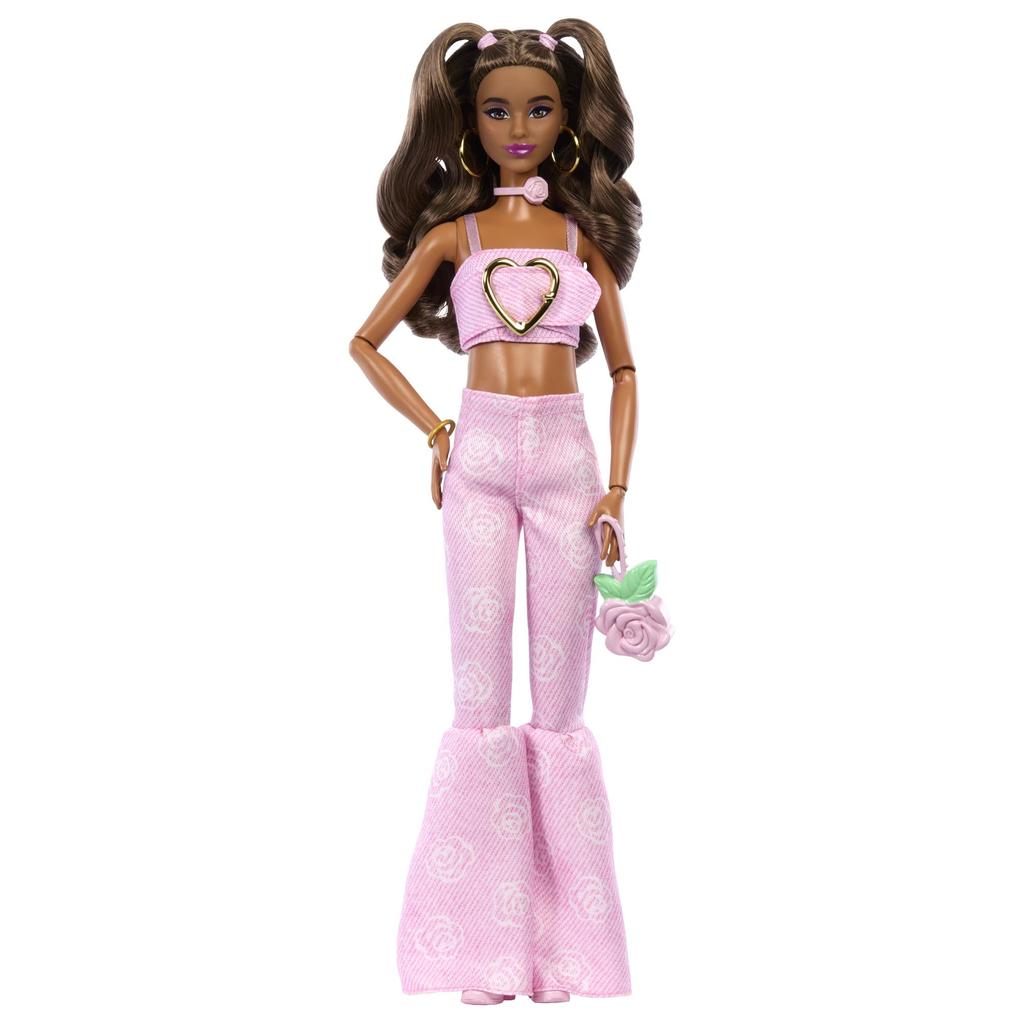 Barbie Deluxe Style Pink Flare Doll Pretend for Ages 4 and JJN72 Jeans, Dress-Up House, Play, Up, Pink,