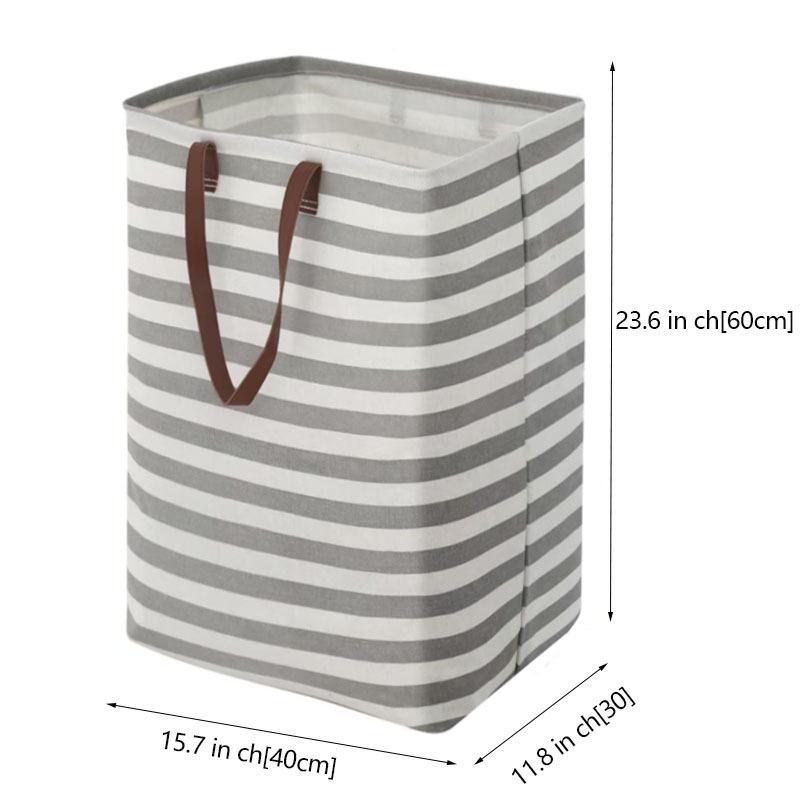 Foldable Cotton Linen Laundry Toy Storage Basket - Waterproof, Large Capacity