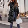 Women's Long Vest Plain Sleeveless Hood Winter Vest Outwear Jacket Lightweight Warm Coat Outerwear