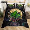 Tree Cartoon Frog Duvet Cover Kawaii Wild Animal Bedding Set Full Twin For Kids Child Teens Spiral Stars Nebula Comforter Cover
