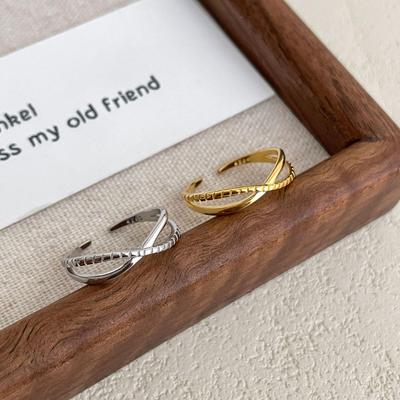 18K Gold S925 Sterlingsilber Schlichter Bohnenring - Frischer Stil Fingerring