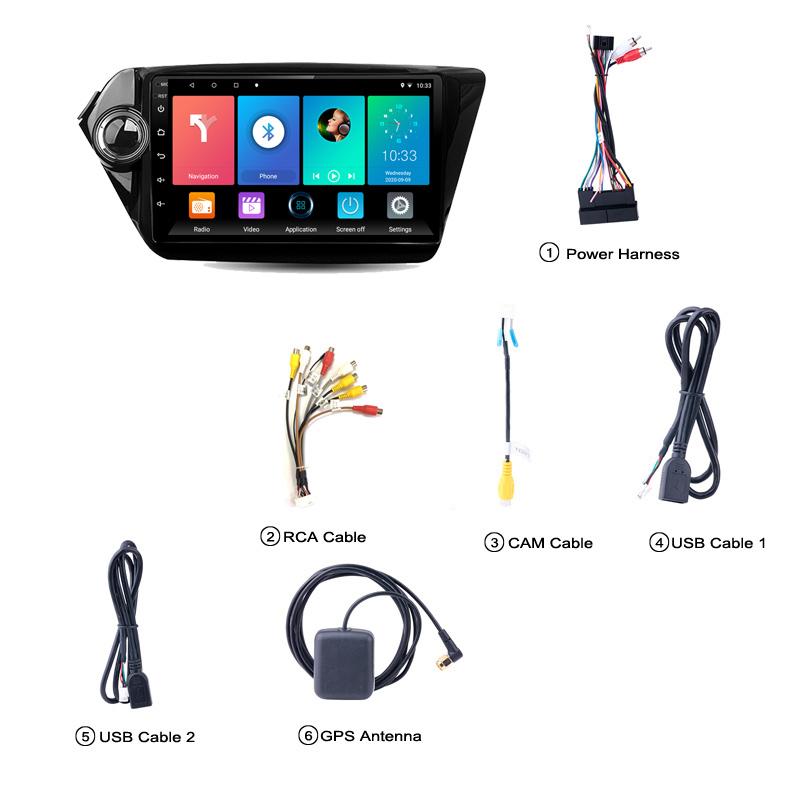 icreative For KIA RIO 3 2011-2016 Carplay 9 Inch 2 Din Car Multimedia Player Android FM Radio Stereo GPS Navigation Head Unit