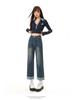 Women's 2026 Summer High Waist Patchwork Straight Leg Jeans - Vintage Faded Petite Cropped Cigarette Pants