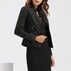 Women's Slim Fitting Jacket Women's Motorcycle Wear, Standing Collar Leather Jacket