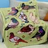 1pc Cozy Pigeon Print Flannel Fleece Throw Blanket - Contemporary Style, All-Season, Lightweight, Soft-Touch, Digital Print, Geo