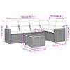 Vidaxl 6-Cz. Garden Furniture Set With Cushions, Beige, Poly Rattan