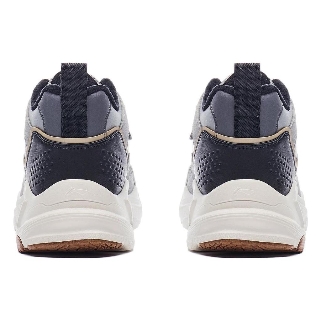 Li Ning Defender Shock Absorbing Wear Resistant Mid Top Casual Shoes Men Casual Shoes Shark-Gray AGLT127-3
