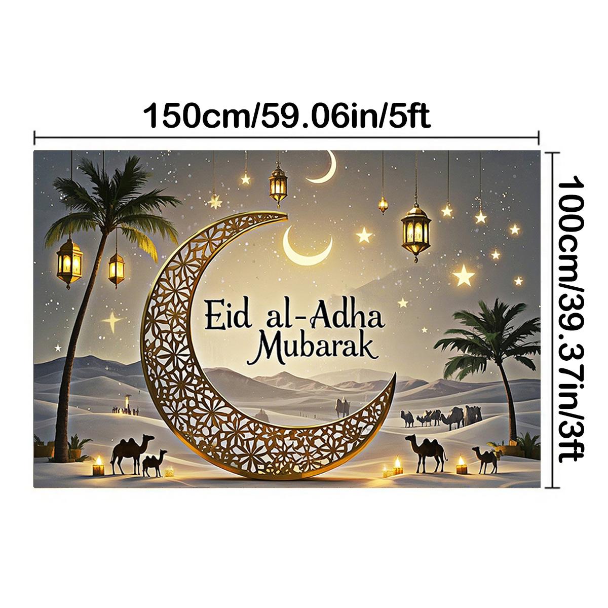 

Фон для фотосъемки на праздник Ид аль-Адха, мусульманский Рамадан Карим, фонарь, луна, традиционный праздничный фон, реквизит для фотобудки 150*100cm