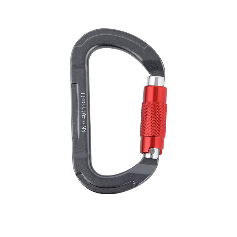 O-Shaped Auto-Locking Climbing Carabiner - 40kN Aluminum Alloy Rescue Safety Hook