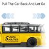 1:32 Scale T1 Coaster BUS Car Models Toy Doors Opened Metal Diecast Sound Light Pull Back Van Models Hobby Ornaments for Kids