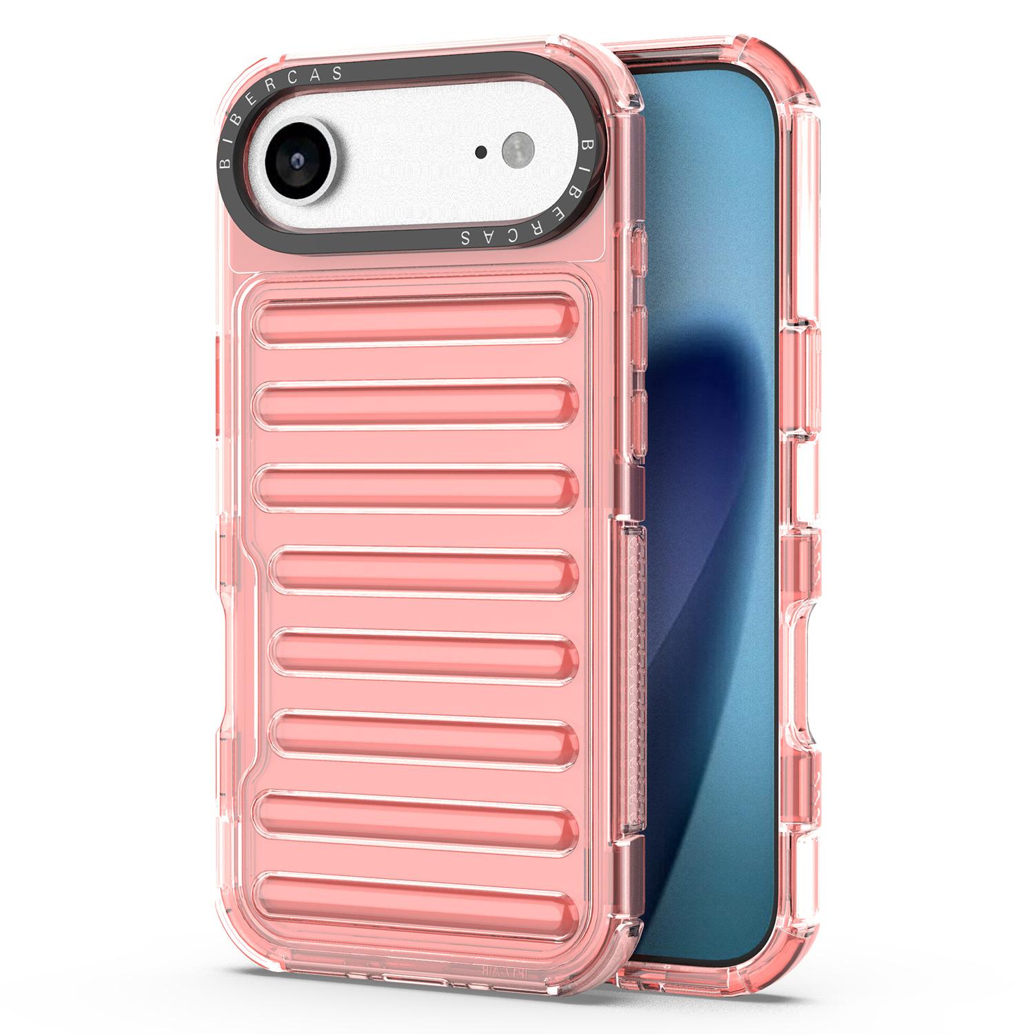 For iPhone Air Case Stripe Design Anti-Slip Detachable TPU + PC Phone Cover B