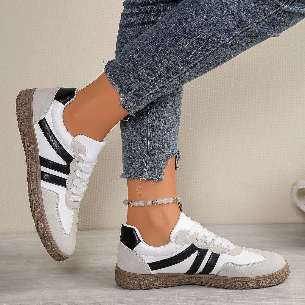 Fashion Big Size Autumn New Fashionable Comfortable Casual Sneakers Retro Thick-soled Sneakers Women's College Style Board Shoes