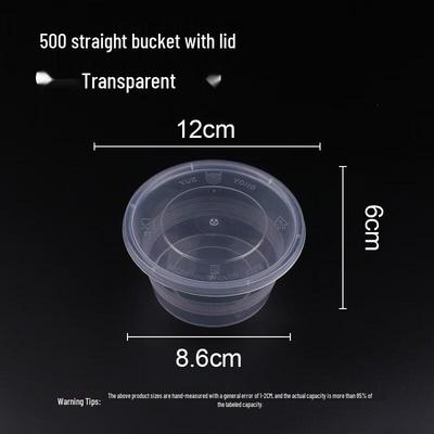 Récipients alimentaires ronds en plastique jetables de 500 ml avec couvercles