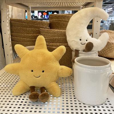 Moon Sun Pillow Cartoon Style Elastic Fully Filling Plush Stuff Toy Sofa