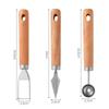 Stainless Steel Watermelon Cutter,Wooden Handle Melons Baller Scoop for Summer Parties,Fruit Carving Tool Kit for Kitchen Gadget