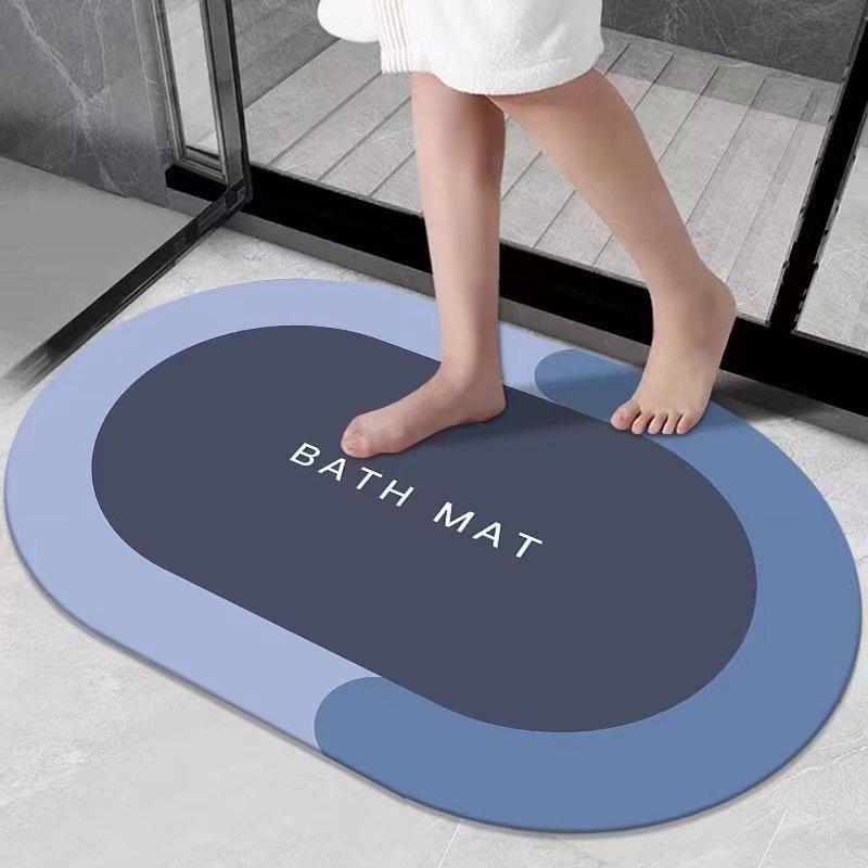 Minimalist Non-Slip Diatomaceous Earth Bath Mat - Absorbent, Dirt-Resistant, Easy-to-Clean Doormat for Bathroom and Entrance.
