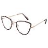 Anti Blue Light Fashionable Metal Cat Eye Flat Mirror  New Ins Style Casual Trendy Cool Eyeglass Frame 81049