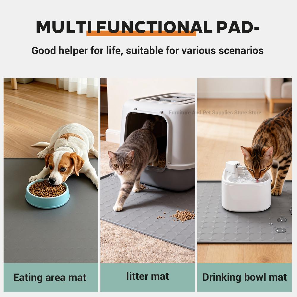 Tovaglietta per animali domestici Antiversamento Facile da pulire Pieghevole Tappetino per l'alimentazione di cani e gatti Silicone Antiscivolo Impermeabile Tappetino per animali domestici