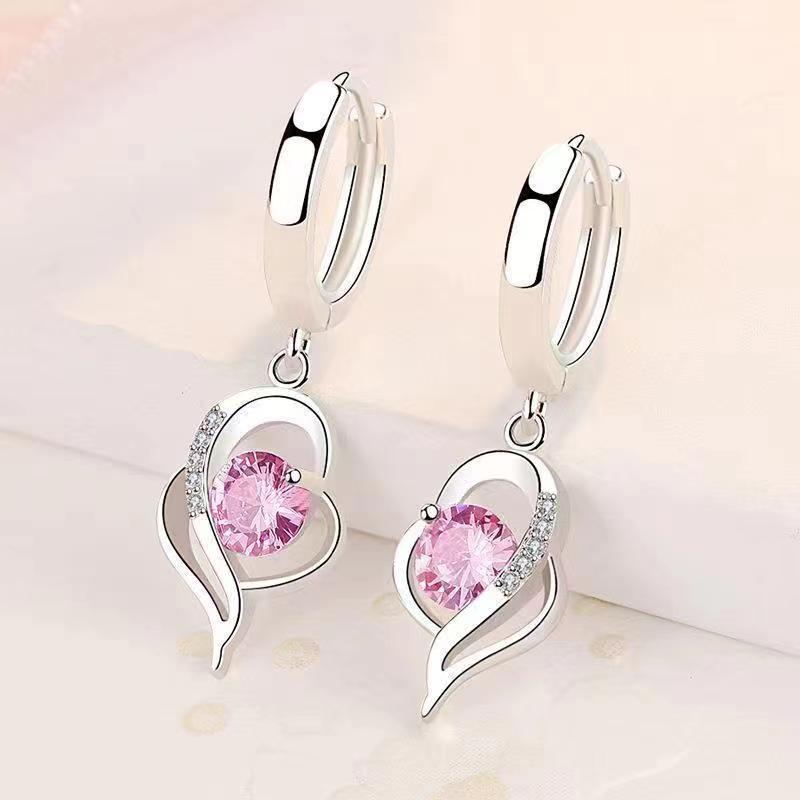 Zinc Alloy 925 Pendant Earrings You Are in My Heart Birthstone Jewelry for Women Birthday Anniversary Gift Fine Ladies