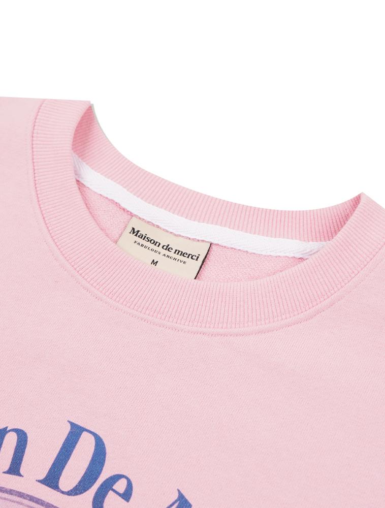 LA MAISON STUDIO Women'S Vintage Castle Garden Crop Sweatshirt Pink (Fcf1Ts205W)