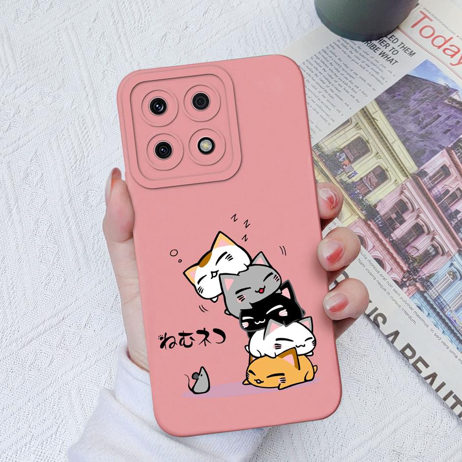 For Honor X8a X8b Cases Cute Dinosaur Leopard Print Liquid Silicone Protective Cover For Honor X8A Honor X8B 6.7 Inches Fundas