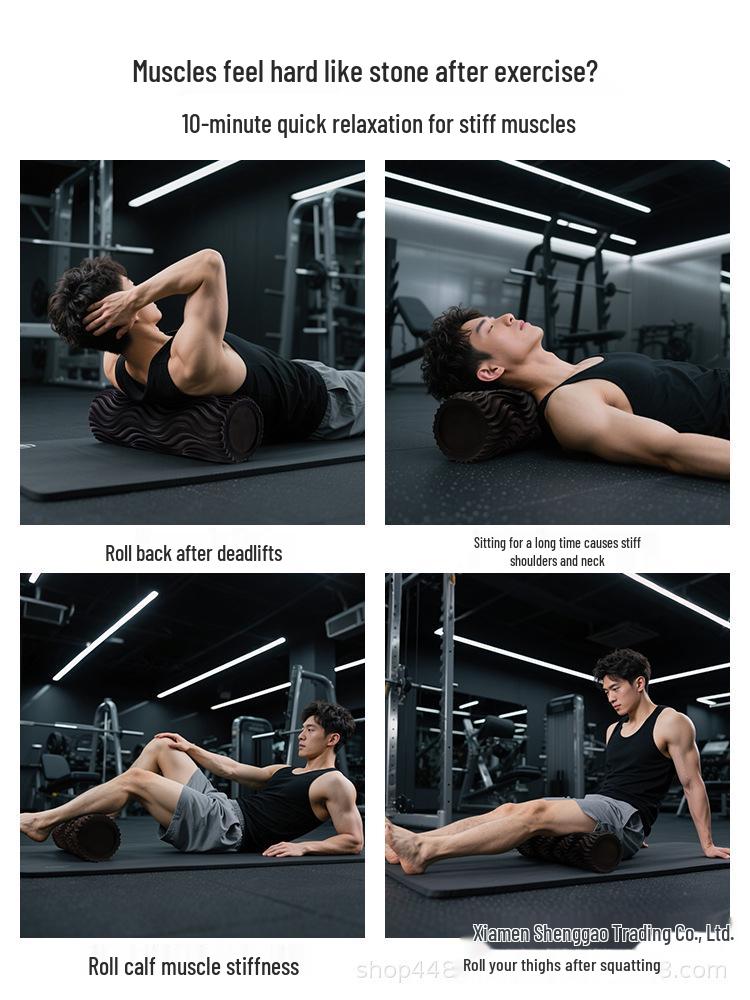 

Чоловічий пінопластовий ролик для розслаблення м язів: Професійний спортивний масажний інструмент для ніг, спини та іншого Wave Blue [Solid, Ripple, 38cm]