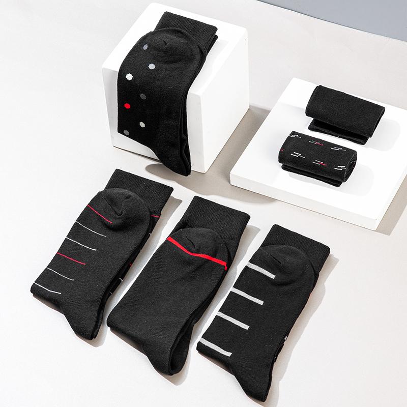 6 Pairs High Quality Business Men Socks Cotton Casual Soft Compression Fashion Design Brand Male's Black Plus Size Dress Sock