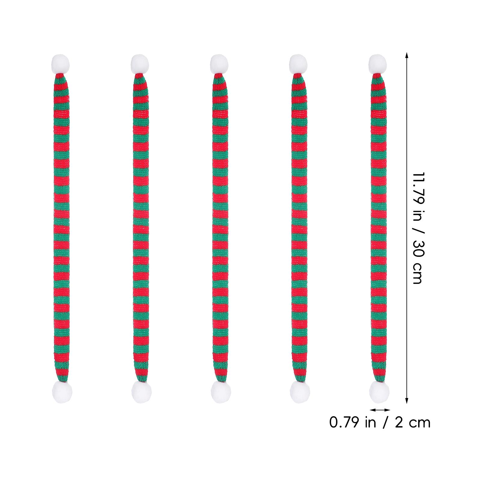 

5 pcs Knitted Scarves Mini Scarf For Little Snowman Decor Little Snowman Decor Bottle Necktie Christmas Red Green