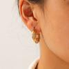 18K Gold Stainless Steel Diamond-set Twisted Earrings for Women, Premium Titanium Steel Jewelry, Versatile Light Luxury Studs