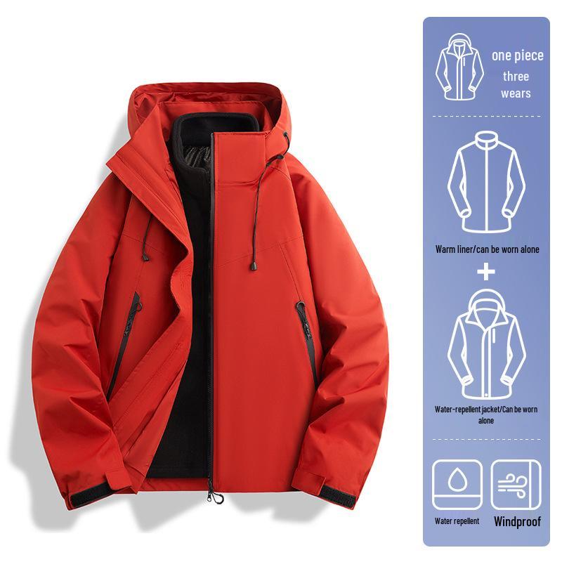 Woodpecker Women's 2025 3-in-1 Windproof Waterproof Jacket for Spring & Autumn Camping and Hiking