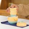 Travel Ceramic Tea Set, Kung Fu Tea Brewing Teapot, Anti-scalding Handle Teapot, Portable Storage, 1 Tea Pot and 3 Cups,