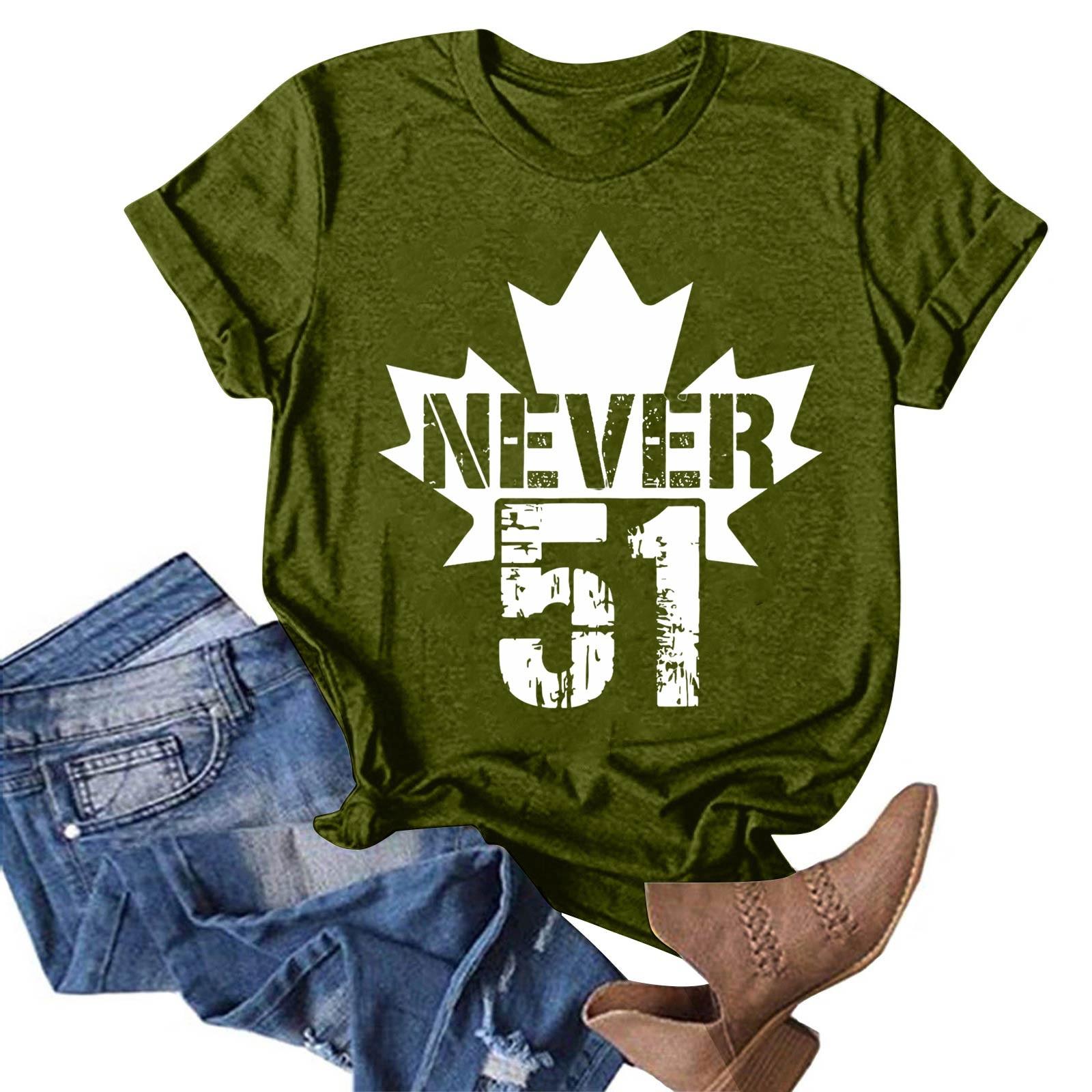 

Женская повседневная модная уличная футболка с коротким рукавом Canada Never 51 State Around M