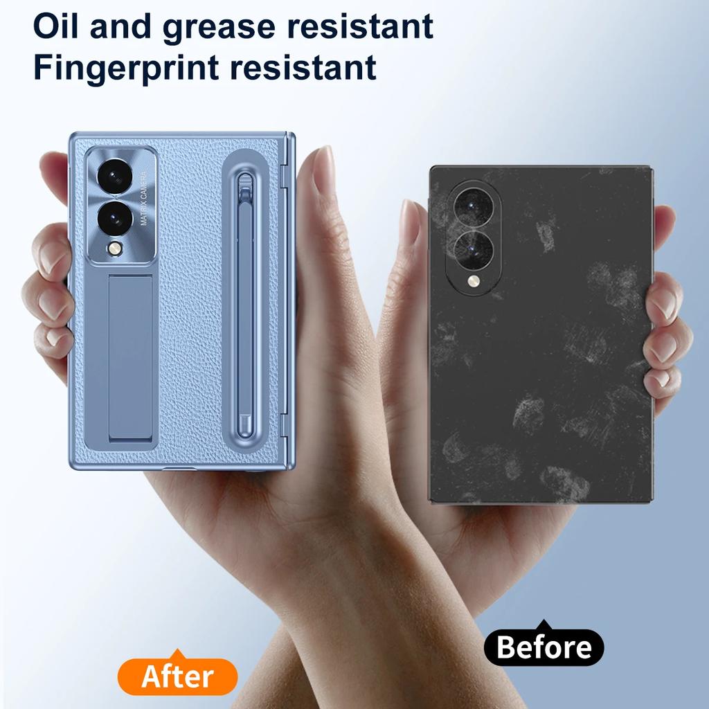 For Samsung Galaxy Z Fold 8 Fold 8 Wide Phone Case with Hidden Stand, Integrated Pen Slot, with High-definition Film